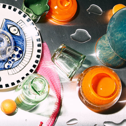 CANDELABRO - JARRÓN LANA NARANJA