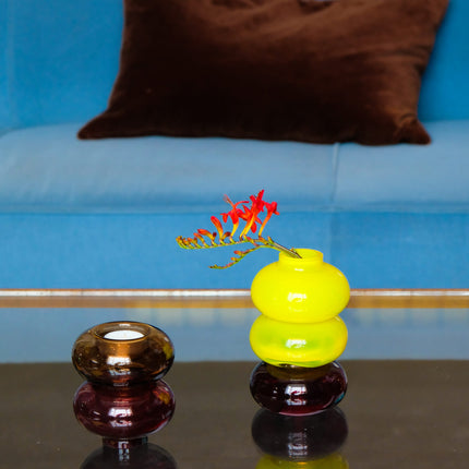 CANDELABRO - JARRÓN LANA AMARILLO