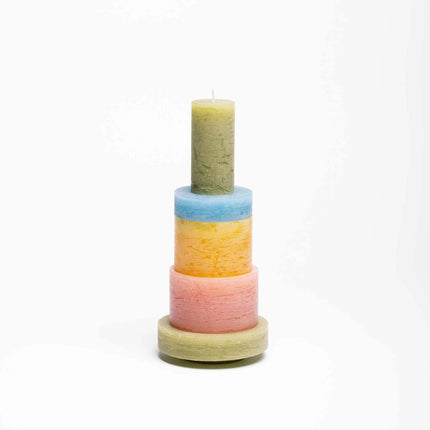 CANDELABRO STACK 03 AMARILLO Y ROSA