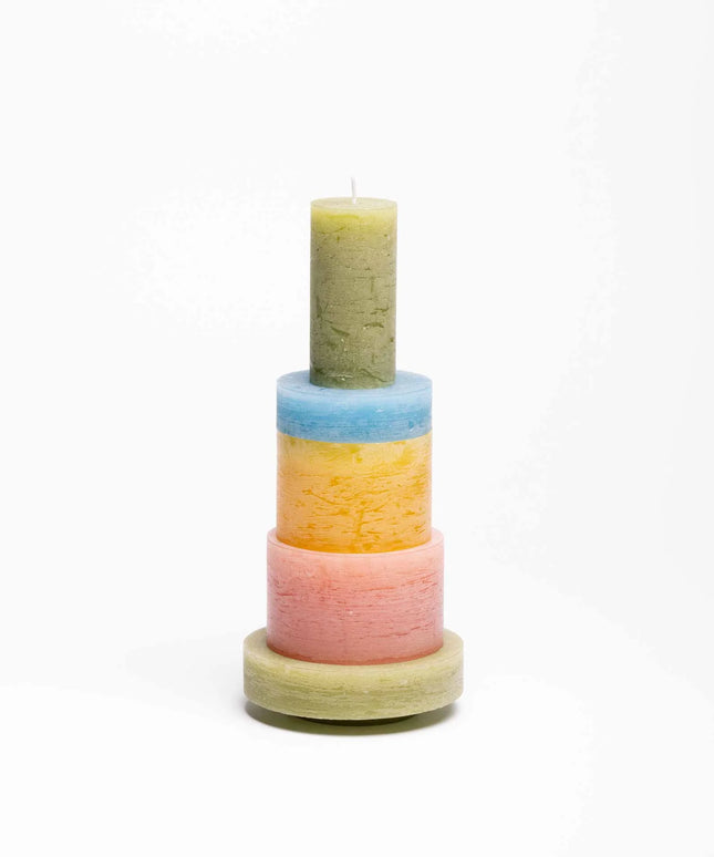 CANDELABRO STACK 03 AMARILLO Y ROSA