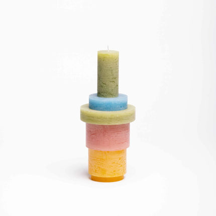CANDELABRO STACK 03 AMARILLO Y ROSA